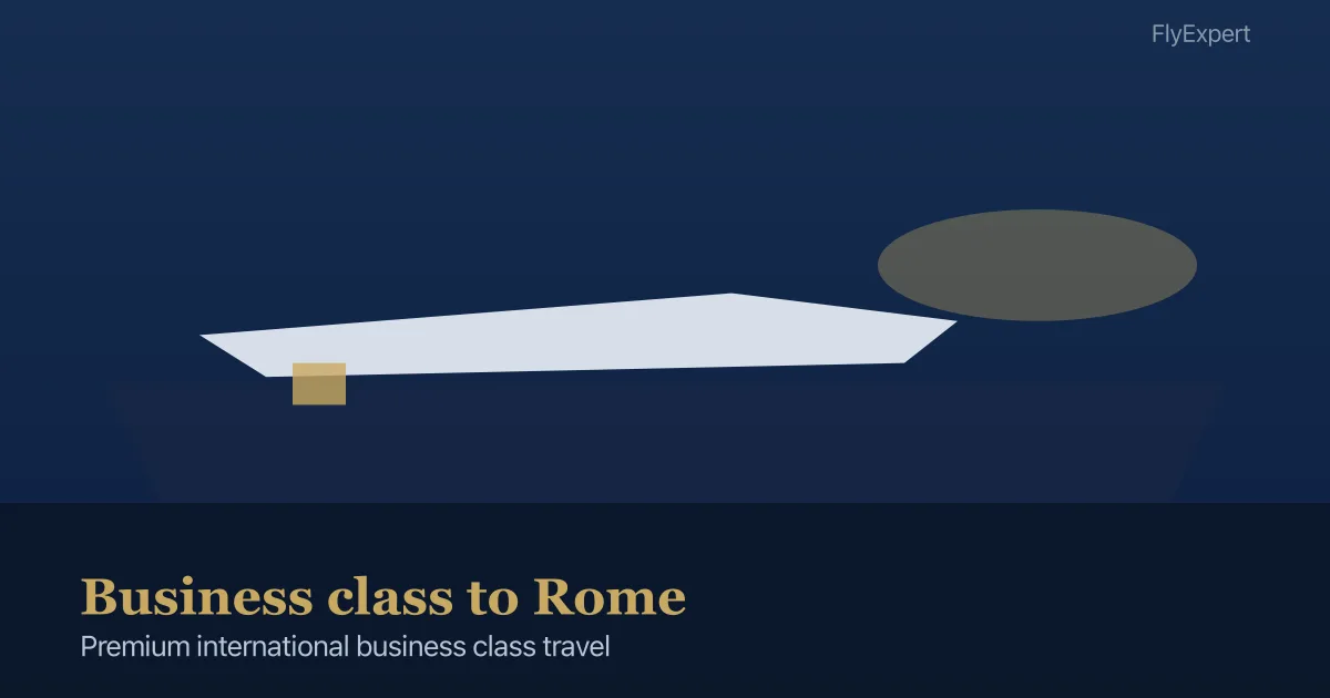 Business class flight to Rome FCO premium cabin arrival for US business travelers — FlyExpert licensed US travel agency