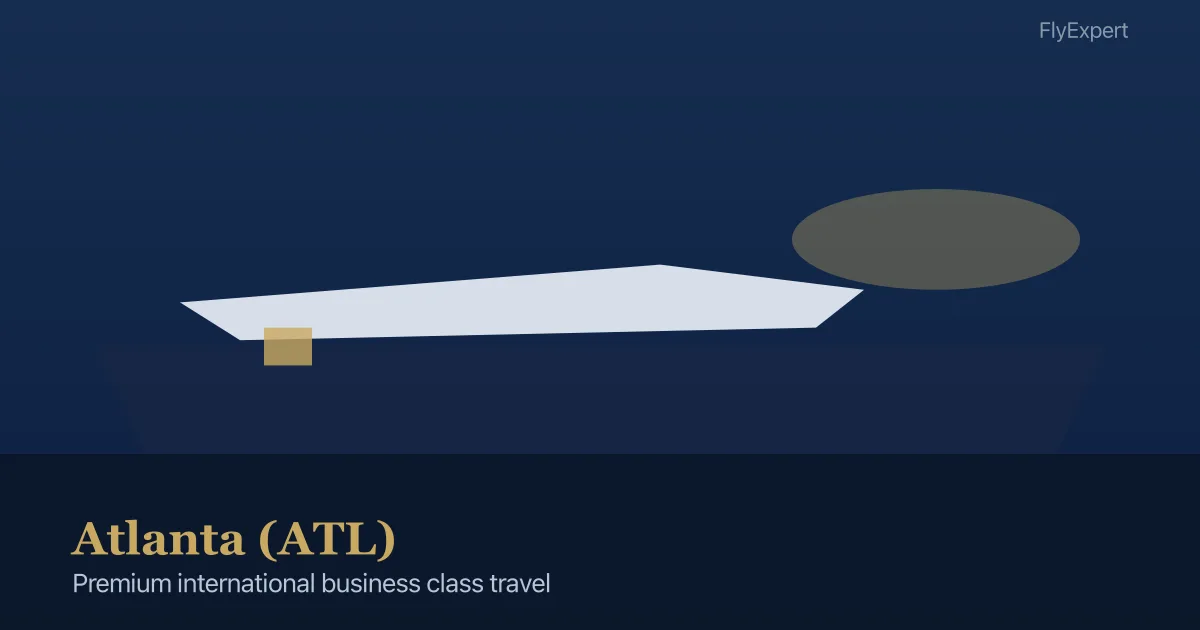 Business class lounge and international departures at Atlanta ATL airport terminal — FlyExpert licensed US travel agency
