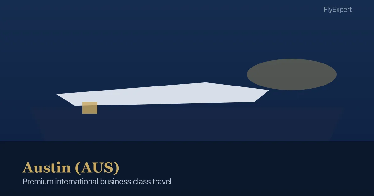 Business class lounge and international departures at Austin AUS airport terminal — FlyExpert licensed US travel agency