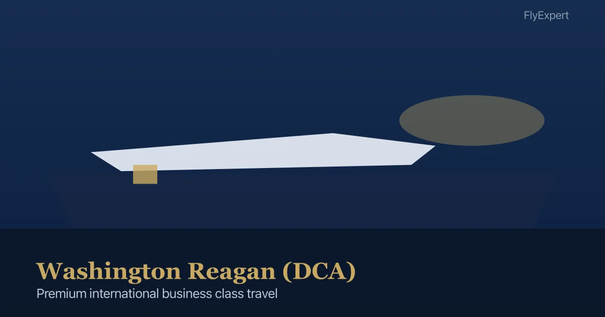 Business class lounge and international departures at Washington Reagan DCA airport ter — FlyExpert licensed US travel agency