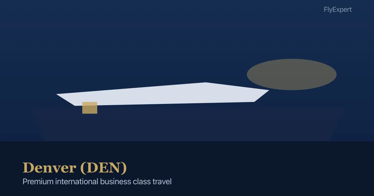 Business class lounge and international departures at Denver DEN airport terminal — FlyExpert licensed US travel agency
