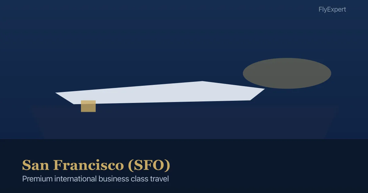 Business class lounge and international departures at San Francisco SFO airport termina — FlyExpert licensed US travel agency