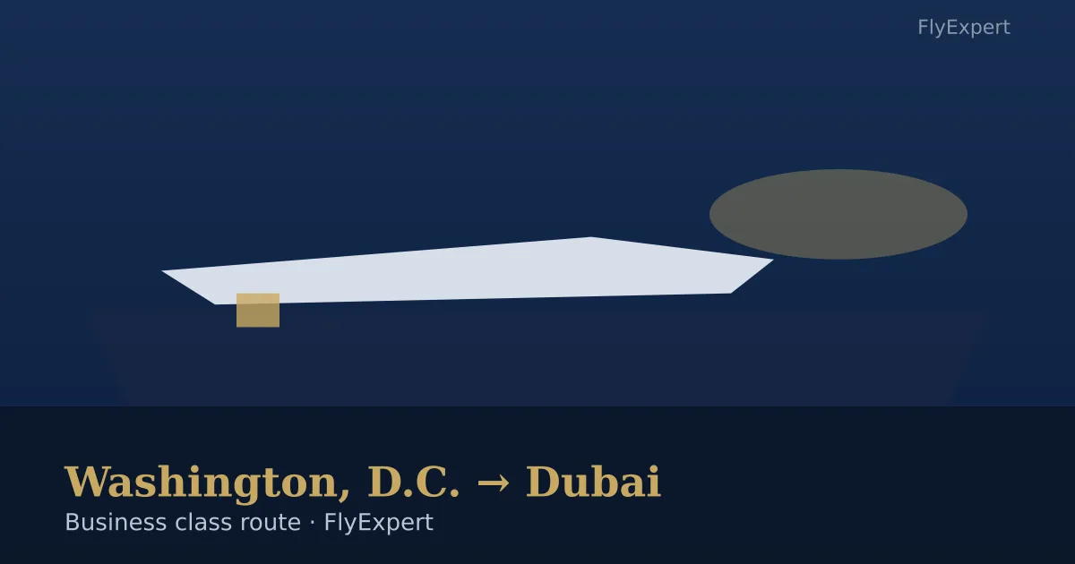 Business class flight from Washington, D.C. to Dubai DXB premium cabin options — FlyExpert licensed US travel agency